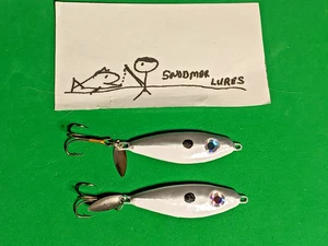2 -1 oz SHAD Fishing Casting Jigging Slab Lead Spoons Lures - Picture 1 of 6