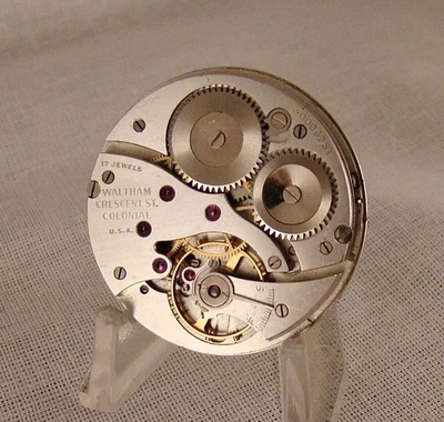 MOVEMENT WALTHAM "CRESCENT ST. COLONIAL" 17 JEWELS OPEN FACE 12s POCKET WATCH - Image 1 of 4