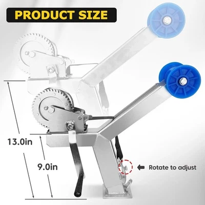 Poste de cabrestante de remolque de barco con cabrestante de barco de 1200 lb para remolque de barco de 3" W X 4" H barra de remolque Foto 1 de 4