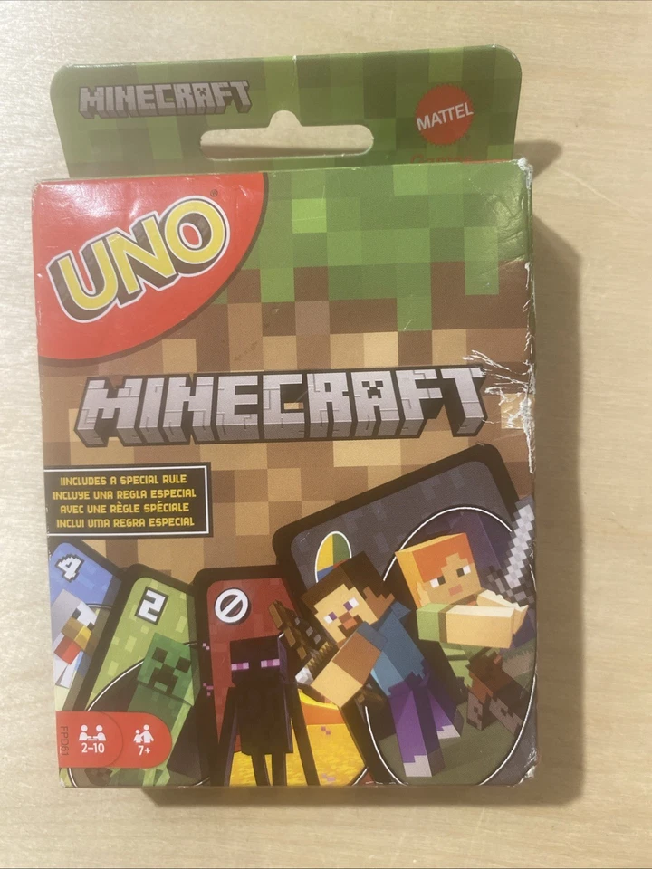 UNO Minecraft Card Game Family Fun, Box Is Damaged (LW) - Image 1 of 4