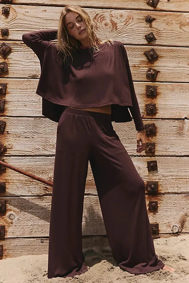 Free People - Good Feels Long Pant Set - Image 1 of 4