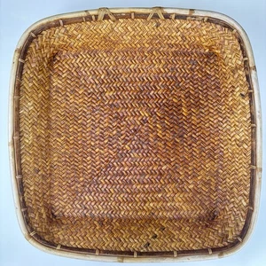 Large Mid Century Winnowing Tray Basket 25 x 25” Vintage Decor - Picture 1 of 8