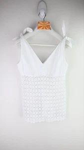 See by Chloè tie shoulder cami with crochet detail in white size EU44/US8/UK12 - Picture 1 of 7