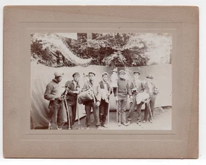 Amazi Antique Photograph Men with Fishing Gear Elle / Fish Traps c1900 - Picture 1 of 3