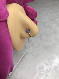 Nasenmanschette Clip On Fake Nicht Piercing Nasenring - Zierliches Silber Herz - Bild 1 von 5