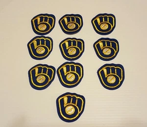 10-PCS MILWAUKEE BREWERS (BLUE & YELLOW) VINTAGE EMBROIDERED PATCH - Picture 1 of 2