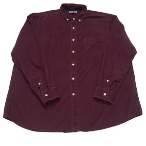 Club Room Corduroy Shirt Men's XXL Burgundy Long Sleeve Button Up Casual - Picture 1 of 12