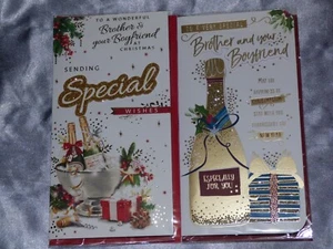 BROTHER AND BOYFRIEND CHRISTMAS CARD TO A SPECIAL BROTHER & BOYFRIEND QUALITY - Picture 1 of 5