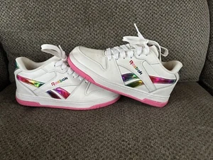 Reebok X Heelys Size 5 White Pink+White Soles Pink Roller Shoes Very Clean - Picture 1 of 8