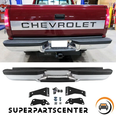 Chrome Rear Bumper Assembly for 88-00 Chevy C/K 1500 Silverado Sierra Fleetside Foto 1 de 4