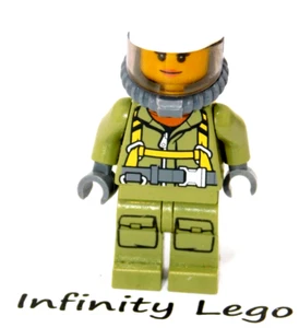 LEGO Volcano Explorer Mujer Trabajadora Minifigura Elevador Helicóptero 60120 60121 60124 - Imagen 1 de 2