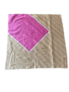 Vintage Vera Brown & Pink Geometric Cotton Scarf - Picture 1 of 4