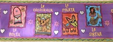 3 Rolls Children's Spanish Colorful Wallpaper Border Fiesta Girl 