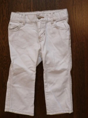 СТАРЫЙ темно-девочек белый хлопок 5 карман регулируемый талии укороченный Jean Sz 5t - Изображение 1 из 3