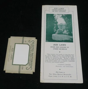 VINTAGE ASH LAWN, VIRGINIA SOUVENIR PHOTO BOOKLET, BROCHURE, PRESIDENT MONROE - Picture 1 of 7