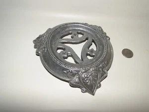 Vintage Carson Heart Pattern Pewter Candle Holder - Picture 1 of 6