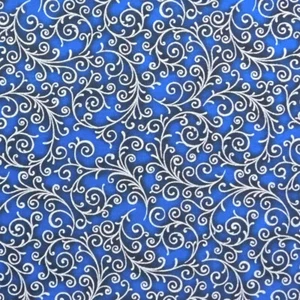 Quilting Patchwork Fabric Royal Blue Metallic Swirl 50x55cm FQ - Picture 1 of 4
