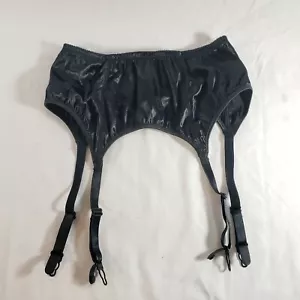 Cintura giarrettiera Victoria's Secret seconda pelle raso piccola nera vintage - Foto 1 di 5
