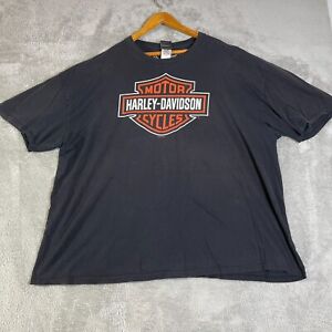  Harley Davidson Shirt Herren 4XL schwarz Biker doppelseitig grafisches T-Shirt Y2K