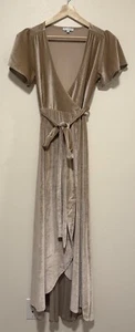 Baltic Born Meghan Velvet Wrap Maxi Dress Champagne Sparkle Women's XS Wedding - Picture 1 of 7