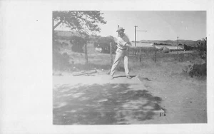 Vintage RPPC Golfing Golf Bag Golfer Scene Driver Swing Early 1900s - Picture 1 of 2