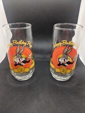 Vintage 1990 set of 2 “Happy Birthday Bugs” 50th Anniversary Bugs Bunny Glass