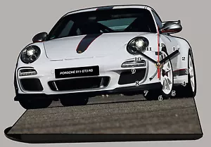VEHICULE DE SPORT PORSCHE 911 GT3 RS-01 EN HORLOGE MINIATURE SUR SOCLE - Picture 1 of 1