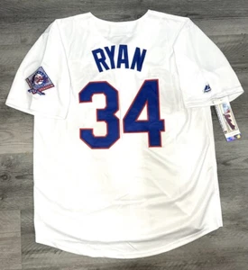 Nolan Ryan 1993 Texas Rangers Cooperstown White Jersey w/ Patch Mens Large - Picture 1 of 4