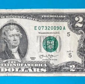 July 3, 2009 : E 07320090 A BIRTHDAY Note $2 Two Dollar Bill (_7 / 3 / 2009_) - Picture 1 of 4