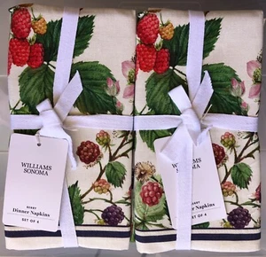 Williams Sonoma Berries Napkins set/8 20”x 20” - 100% Cotton - NEW! - Picture 1 of 4