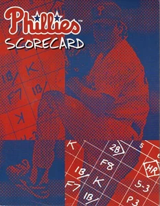 Tarjeta de puntuación de los Philadelphia Phillies 1998 contra los Piratas de Pittsburgh - Imagen 1 de 1