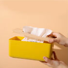 Facial Tissue Cover Holder with Removable Wood Cover - Yellow