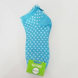 Circo Girls Crew Ankle 3 Pair Socks Size 2-10 1/2 Blue & White Stretch Back Bow - Picture 1 of 3