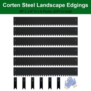 6-INCH Galvanized Steel Landscape Edging Metal Garden Edge fr Outdoor Patio Yard - Picture 1 of 7