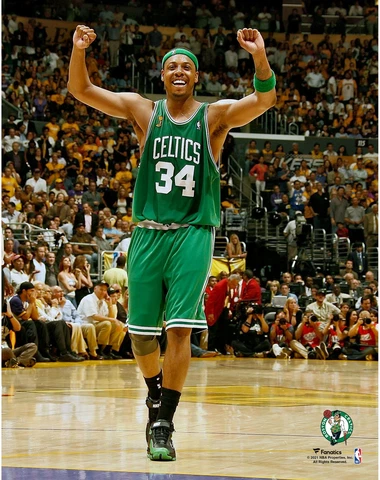Paul Pierce Boston Celtics Unsigned 2008 NBA Finals Game Four Celebration Photo Cover