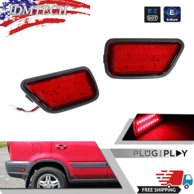 Parachoques trasero con lente roja para Honda CR-V 1997-2001 tira LED guardabarros luces de señalización laterales Foto 1 de 4