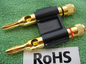 Amplificador de Altavoz Dorado Doble 2 Vías Banana Plug Conector con Postes de Encuadernación JACK BDP - Imagen 1 de 3
