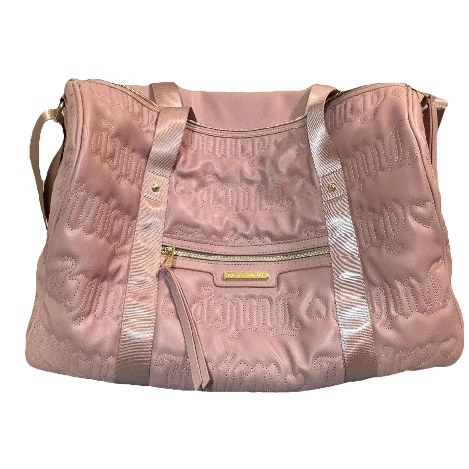 Juicy Couture розовый Рози ночь спортивная Weekender большая сумка выстеганная логотип новый - Изображение 1 из 4