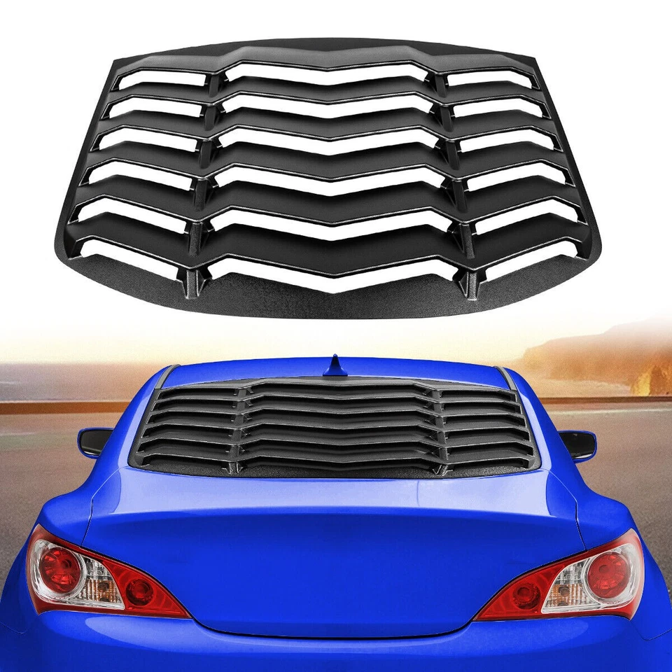 For Hyundai Genesis Coupe 2010-2016 Rear Window Louvers Scoops Windshield Black - Image 1 of 1
