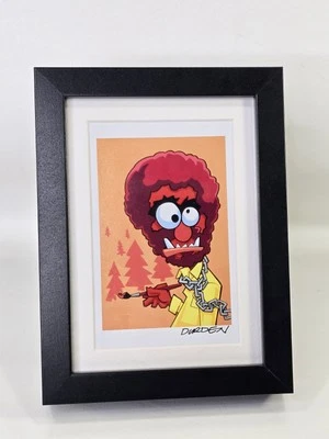 Durden 艺术动物 Bob Ross 带框数码印花“我爱尿布 Tress” — 第 1/4 张图片