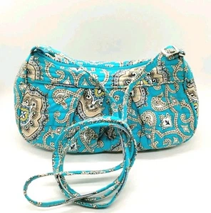 Vera Bradley Crossbody Frannie x Purse Totally Turquoise Discontinued Makeup Bag - Picture 1 of 7