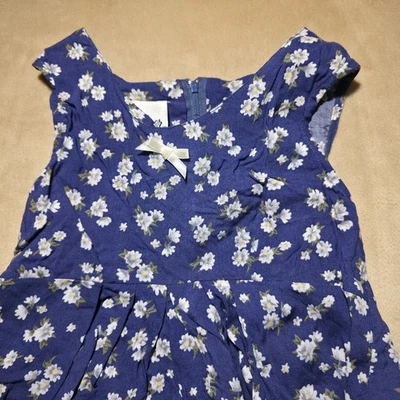 Mameluco Amy Byer vintage años 90 nuevo con etiquetas niñas talla pequeña floral azul marino sin mangas  Foto 1 de 4