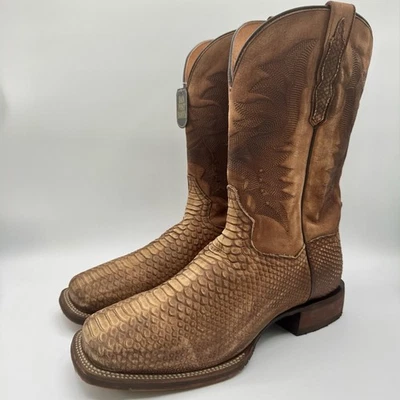 Botas Dan Post KA Para Hombre Talla 11 D Sillín Cuero Marrón Estampado Pitón Foto 1 de 4