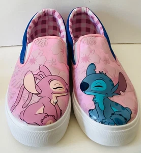 Zapatillas sin cordones Disney Lilo & Stitch Angel & Stitch rosa talla 9,5 y 10,0 - Imagen 1 de 7