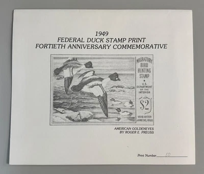1949 Federal Duck Stamp & Print by Roger E. Preuss - Image 1 of 4
