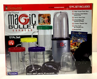 MAGIC BULLET EXPRESS 7712 Blender Set Smoothie Chopper Juicer Complete Set ~ NOB - Image 1 of 4
