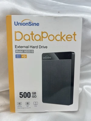 UnionSine 500GB 2.5" Ultra Slim Portable External Hard Drive HDD-USB 3.0 New - Image 1 of 4