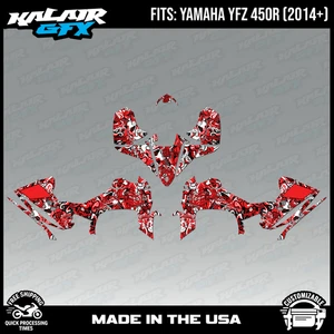 Graphics Kit for Yamaha YFZ450R (2014-2023) YFZ-450R Vandal - Red 16mil - Picture 1 of 4