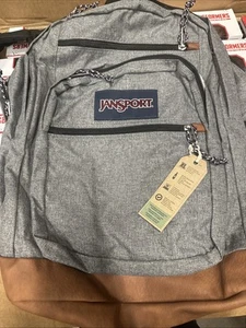 ⚡️JanSport Cool Student Laptop Backpack - Gray Letterman ⚠️With Defects👆 - Picture 1 of 5
