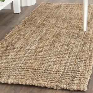 Natural Fiber Collection Runner Rug - 2'6" x 10', Natural, Handmade Chunky Te... - Picture 1 of 6